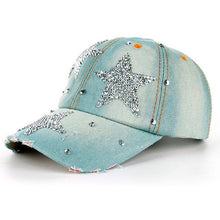 Denim Snapback Caps Hot Sale Women Men Stars Rhinestone Baseball Cap Snapback Hip Hop Hat gorras hombre deportivas