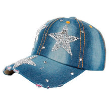 Denim Snapback Caps Hot Sale Women Men Stars Rhinestone Baseball Cap Snapback Hip Hop Hat gorras hombre deportivas