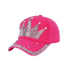 New Fashion Unisex Baseball Cap Rhinestone Crown Shaped Boy Girls Snapback Hat Casquette hat Sports Outdoors Cap