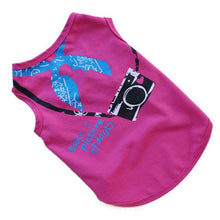 2017 New Hot Selling 3 Colors Small Sleeveless Camera dogs pets clothing  Printing Pet Dog T-shirt Vest products for dogs