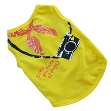 2017 New Hot Selling 3 Colors Small Sleeveless Camera dogs pets clothing  Printing Pet Dog T-shirt Vest products for dogs