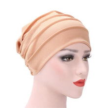 Solid Muslim Beanie Hats Women Hat Ruffle Hat Scarf Turban Fitted Cotton Head Wrap Cap ski