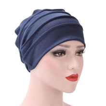 Solid Muslim Beanie Hats Women Hat Ruffle Hat Scarf Turban Fitted Cotton Head Wrap Cap ski