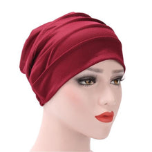 Solid Muslim Beanie Hats Women Hat Ruffle Hat Scarf Turban Fitted Cotton Head Wrap Cap ski