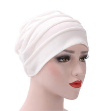 Solid Muslim Beanie Hats Women Hat Ruffle Hat Scarf Turban Fitted Cotton Head Wrap Cap ski