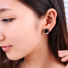 1Pair Black Smile Cat High-Grade Fine Diamond Stud Earrings