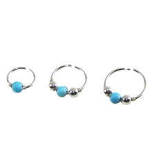 1xStainless Steel Nose Ring Turquoise Nostril Hoop Nose Earring Piercing Jewelry