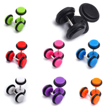 2X Acrylic Fake Cheater Ear Stretcher Expander Plug Tunnel Barbell Earrings