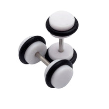 2X Acrylic Fake Cheater Ear Stretcher Expander Plug Tunnel Barbell Earrings
