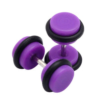 2X Acrylic Fake Cheater Ear Stretcher Expander Plug Tunnel Barbell Earrings