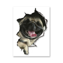 3D Cat Dog Breaking Down Walls Toilet Sticker Decal Funny Animal Wall Sticker PVC Wallpaper For Living Room/Bedroom Home Decor
