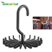 LemonBest 360 Degree Storage Holders Rotating Tie Rack Adjustable Tie Belts Hook Hanger Holds 20Neck Ties Tie Clothing Organizer