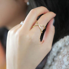 Women Finger X Cross Three-dimensional Hollow Out Alloy Ring  GD