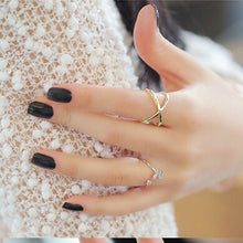 Women Finger X Cross Three-dimensional Hollow Out Alloy Ring  GD