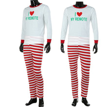 Man Family Matching Christmas Letter Pajamas Set  Blouse +Santa Striped Pants