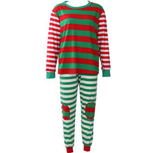Women Family Matching Christmas  Pajamas Set  Blouse +Santa Striped Pants