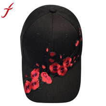 2017 New Plum blossom applique Cap Women Men Couple Plum blossom Baseball Cap Unisex Snapback Hip Hop Flat Hat Casquette