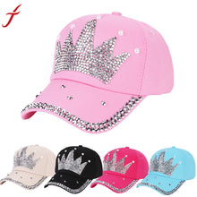 New Fashion Unisex Baseball Cap Rhinestone Crown Shaped Boy Girls Snapback Hat Casquette hat Sports Outdoors Cap