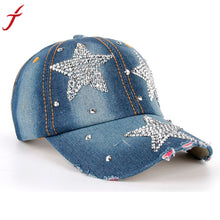 Denim Snapback Caps Hot Sale Women Men Stars Rhinestone Baseball Cap Snapback Hip Hop Hat gorras hombre deportivas