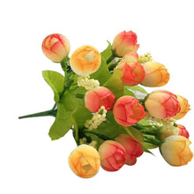 15 Heads  Artificial Rose Silk Fake Flower Leaf Home Decor Bridal Bouquet