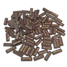 50pcs Wood color Wooden 'Hand made' Lettering 2-hole sewing Scrapbooking 30mm