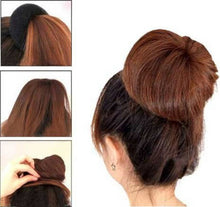 3 Pcs Sponge Women Hair Bun Ring Donut Shaper  Maker 3 Sizes Coffee