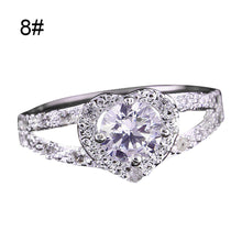 Fashion heart-shaped ring zircon ring Heart Shaped Love Wedding Ring