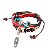 Fashion Women Multilayer Handmade Wristband Leather Bracelet Bangle