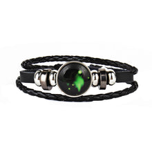 12 Constellations Faux Leather Bracelet Unisex's Braided Bangle