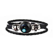 12 Constellations Faux Leather Bracelet Unisex's Braided Bangle