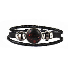12 Constellations Faux Leather Bracelet Unisex's Braided Bangle