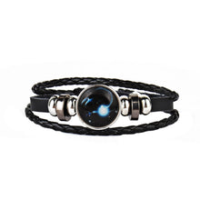 12 Constellations Faux Leather Bracelet Unisex's Braided Bangle