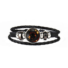 12 Constellations Faux Leather Bracelet Unisex's Braided Bangle