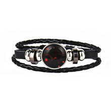 12 Constellations Faux Leather Bracelet Unisex's Braided Bangle