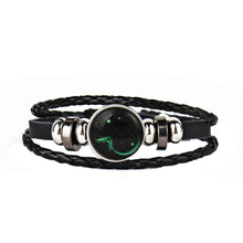 12 Constellations Faux Leather Bracelet Unisex's Braided Bangle