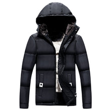 Men's Winter Thicken Coat Quilted Jacket Casual Outwear with Removable Hood